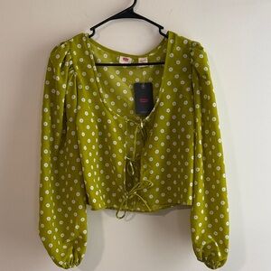 Levi's Olive Floral Blouse NWT